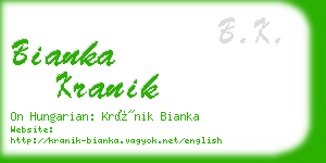 bianka kranik business card